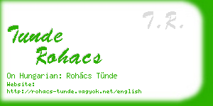 tunde rohacs business card