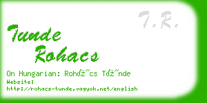 tunde rohacs business card